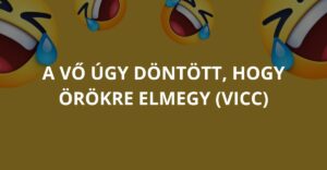 A vő úgy döntött, hogy örökre elmegy (Vicc)