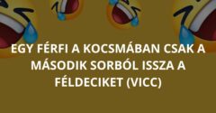 Egy férfi a kocsmában csak a második sorból issza a féldeciket (Vicc)