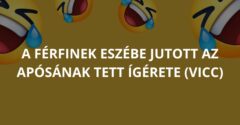 A férfinek eszébe jutott az apósának tett ígérete (Vicc)