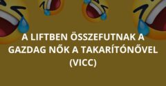 A liftben összefutnak a gazdag nők a takarítónővel (Vicc)