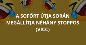 A sofőrt útja során megállítja néhány stoppos (Vicc)