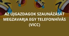 Az újgazdagok szaunázását megzavarja egy telefonhívás (Vicc)