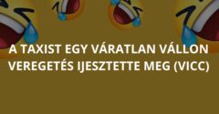 A taxist egy váratlan vállon veregetés ijesztette meg (Vicc)