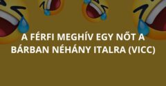 A férfi meghív egy nőt a bárban néhány italra (Vicc)