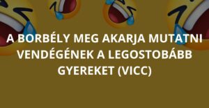 A borbély meg akarja mutatni vendégének a legostobább gyereket (Vicc)