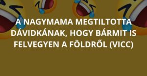 A nagymama megtiltotta Dávidkának, hogy bármit is felvegyen a földről (Vicc)