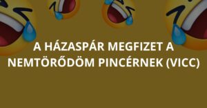 A házaspár megfizet a nemtörődöm pincérnek (Vicc)