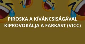 Piroska a kíváncsiságával kiprovokálja a farkast (Vicc)