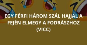 Egy férfi három szál hajjal a fején elmegy a fodrászhoz (Vicc)