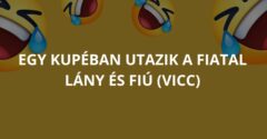 Egy kupéban utazik a fiatal lány és fiú (Vicc)