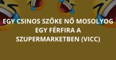 Egy csinos szőke nő mosolyog egy férfira a szupermarketben (Vicc)