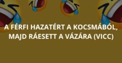 A férfi hazatért a kocsmából, majd ráesett a vázára (Vicc)