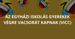 Az egyházi iskolás gyerekek végre vacsorát kapnak (Vicc)