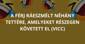 A férj ráeszmélt néhány tettére, amelyeket részegen követett el (Vicc)