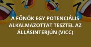 A főnök egy potenciális alkalmazottat tesztel az állásinterjún (Vicc)