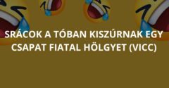 Srácok a tóban kiszúrnak egy csapat fiatal hölgyet (Vicc)