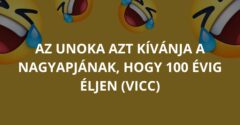 Az unoka azt kívánja a nagyapjának, hogy 100 évig éljen (Vicc)