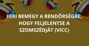 Feri bemegy a rendőrségre, hogy feljelentse a szomszédját (Vicc)