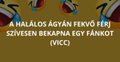 A halálos ágyán fekvő férj szívesen bekapna egy fánkot (Vicc)