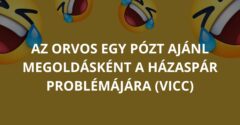 Az orvos egy pózt ajánl megoldásként a házaspár problémájára (Vicc)