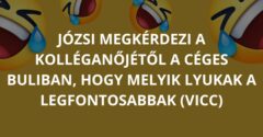 Józsi megkérdezi a kolléganőjétől a céges buliban, hogy melyik lyukak a legfontosabbak (Vicc)