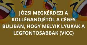 Józsi megkérdezi a kolléganőjétől a céges buliban, hogy melyik lyukak a legfontosabbak (Vicc)