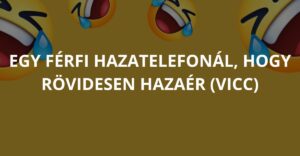 Egy férfi hazatelefonál, hogy rövidesen hazaér (Vicc)