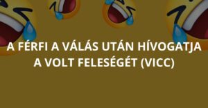 A férfi a válás után hívogatja a volt feleségét (Vicc)