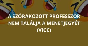 A szórakozott professzor nem találja a menetjegyét (Vicc)