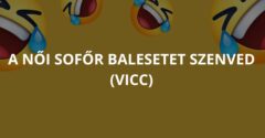 A női sofőr balesetet szenved (Vicc)