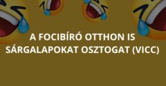 A focibíró otthon is sárgalapokat osztogat (Vicc)