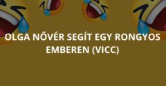 Olga nővér segít egy rongyos emberen (Vicc)