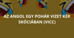 Az angol egy pohár vizet kér Skóciában (Vicc)