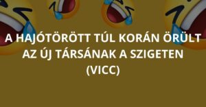 A hajótörött túl korán örült az új társának a szigeten (Vicc)