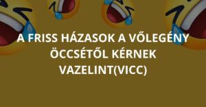 A friss házasok a vőlegény öccsétől kérnek vazelint (Vicc)