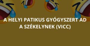 A helyi patikus gyógyszert ad a székelynek (Vicc)